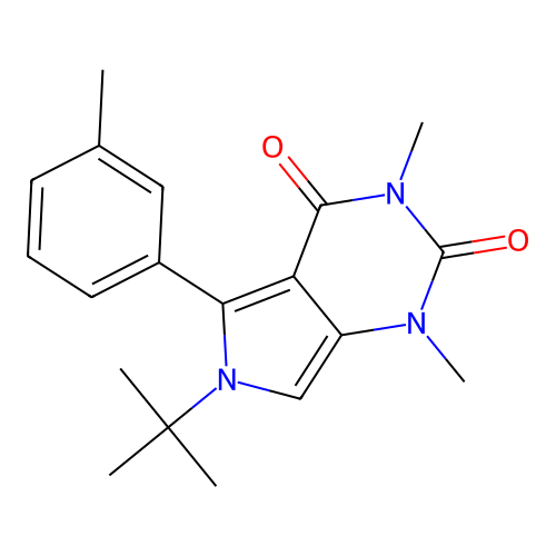 6-(tert-butyl)-1,3-dimethyl-5-(m-tolyl)-1H-pyrrolo[3,4-d]pyrimidine-2,4(3H,6H)-dione structure