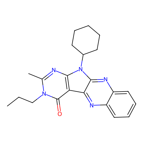 11-cyclohexyl-2-methyl-3-propyl-3,11-dihydro-4H-pyrimido[5',4':4,5]pyrrolo[2,3-b]quinoxalin-4-one structure