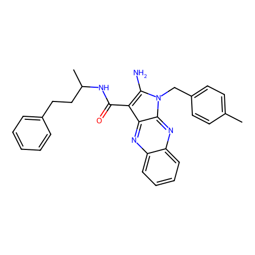 2-amino-1-(4-methylbenzyl)-N-(4-phenylbutan-2-yl)-1H-pyrrolo[2,3-b]quinoxaline-3-carboxamide structure