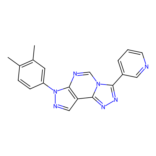 7-(3,4-dimethylphenyl)-3-(pyridin-3-yl)-7H-pyrazolo[4,3-e][1,2,4]triazolo[4,3-c]pyrimidine structure