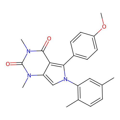 6-(2,5-dimethylphenyl)-5-(4-methoxyphenyl)-1,3-dimethyl-1H-pyrrolo[3,4-d]pyrimidine-2,4(3H,6H)-dione structure
