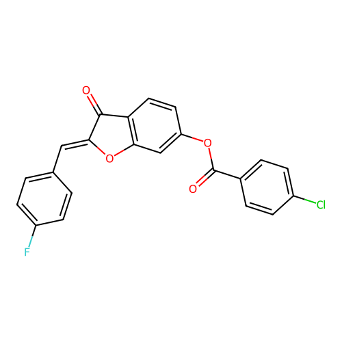 2-[(4-Fluorophenyl)methylene]-3-oxobenzo[3,4-b]furan-6-yl 4-chlorobenzoate structure