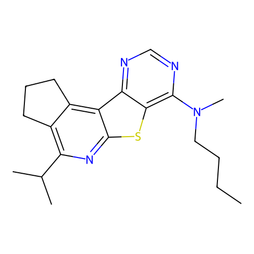 N-butyl-4-isopropyl-N-methyl-2,3-dihydro-1H-cyclopenta[4',5']pyrido[3',2':4,5]thieno[3,2-d]pyrimidin-7-amine structure