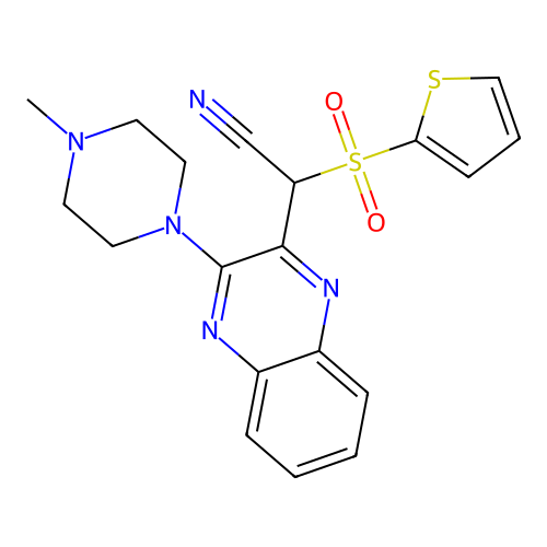 [3-(4-Methylpiperazin-1-yl)quinoxalin-2-yl](thiophen-2-ylsulfonyl)acetonitrile structure