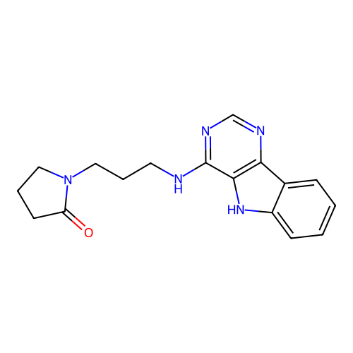 1-[3-(5H-pyrimido[5,4-b]indol-4-ylamino)propyl]pyrrolidin-2-one structure