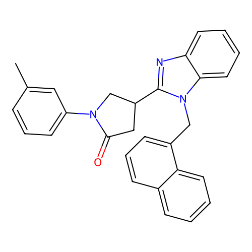 1-(3-methylphenyl)-4-[1-(naphthalen-1-ylmethyl)-1H-benzimidazol-2-yl]pyrrolidin-2-one structure