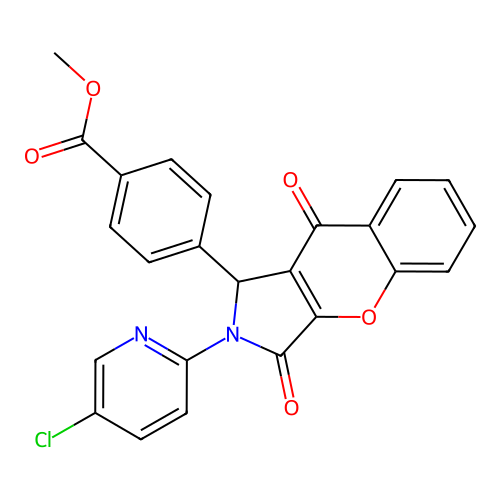 methyl 4-[2-(5-chloropyridin-2-yl)-3,9-dioxo-1H-chromeno[2,3-c]pyrrol-1-yl]benzoate structure