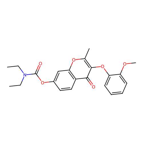 3-(2-methoxyphenoxy)-2-methyl-4-oxo-4H-chromen-7-yl diethylcarbamate structure