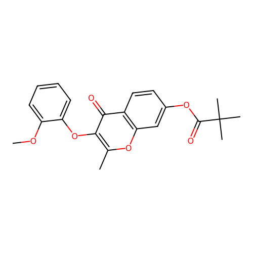 3-(2-methoxyphenoxy)-2-methyl-4-oxo-4H-chromen-7-yl 2,2-dimethylpropanoate structure