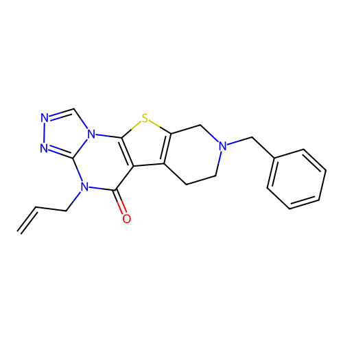 4-allyl-8-benzyl-6,7,8,9-tetrahydropyrido[4',3':4,5]thieno[3,2-e][1,2,4]triazolo[4,3-a]pyrimidin-5(4H)-one structure