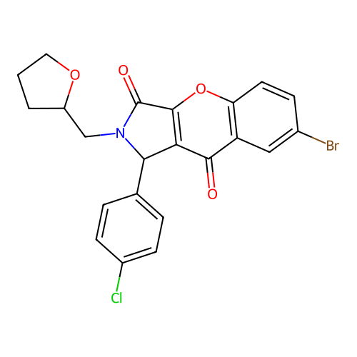 7-bromo-1-(4-chlorophenyl)-2-(oxolan-2-ylmethyl)-1H-chromeno[2,3-c]pyrrole-3,9-dione structure