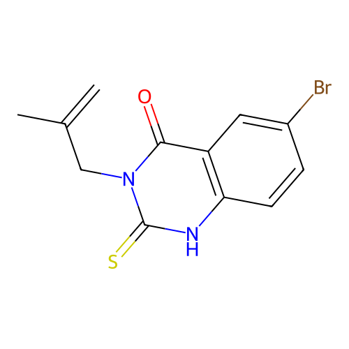 6-bromo-2-mercapto-3-(2-methylallyl)quinazolin-4(3H)-one structure