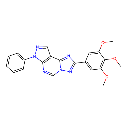 7-phenyl-2-(3,4,5-trimethoxyphenyl)-7H-pyrazolo[4,3-e][1,2,4]triazolo[1,5-c]pyrimidine structure