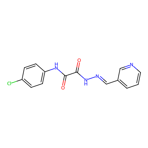 N-(4-chlorophenyl)-2-oxo-2-[(2E)-2-(3-pyridinylmethylene)hydrazino]acetamide structure