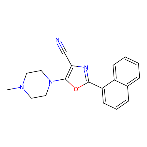 5-(4-Methylpiperazin-1-yl)-2-(naphthalen-1-yl)-1,3-oxazole-4-carbonitrile structure