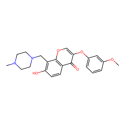 7-hydroxy-3-(3-methoxyphenoxy)-8-((4-methylpiperazin-1-yl)methyl)-4H-chromen-4-one structure