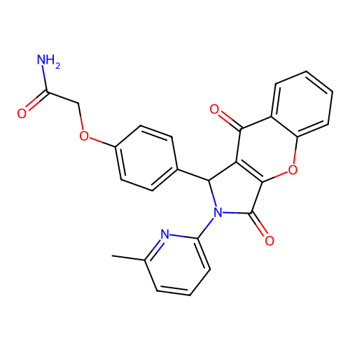2-{4-[2-(6-methylpyridin-2-yl)-3,9-dioxo-1,2,3,9-tetrahydrochromeno[2,3-c]pyrrol-1-yl]phenoxy}acetamide structure
