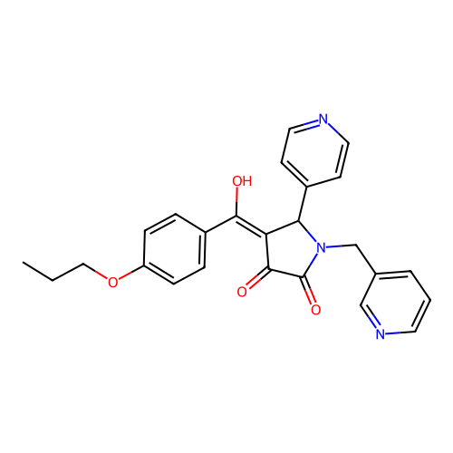 3-hydroxy-4-(4-propoxybenzoyl)-1-[(pyridin-3-yl)methyl]-5-(pyridin-4-yl)-2,5-dihydro-1H-pyrrol-2-one structure