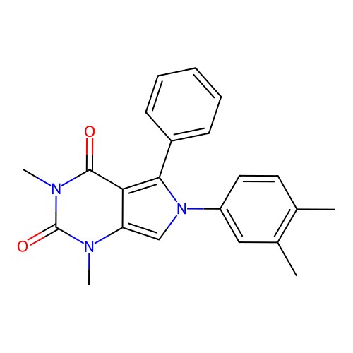 6-(3,4-dimethylphenyl)-1,3-dimethyl-5-phenyl-1H-pyrrolo[3,4-d]pyrimidine-2,4(3H,6H)-dione structure