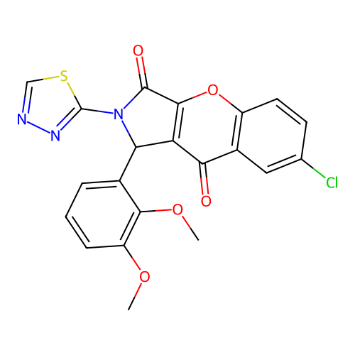 7-chloro-1-(2,3-dimethoxyphenyl)-2-(1,3,4-thiadiazol-2-yl)-1,2-dihydrochromeno[2,3-c]pyrrole-3,9-dione structure