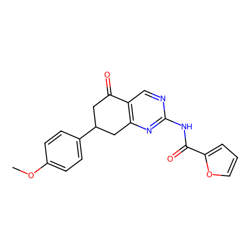 N-(7-(4-methoxyphenyl)-5-oxo-5,6,7,8-tetrahydroquinazolin-2-yl)furan-2-carboxamide structure