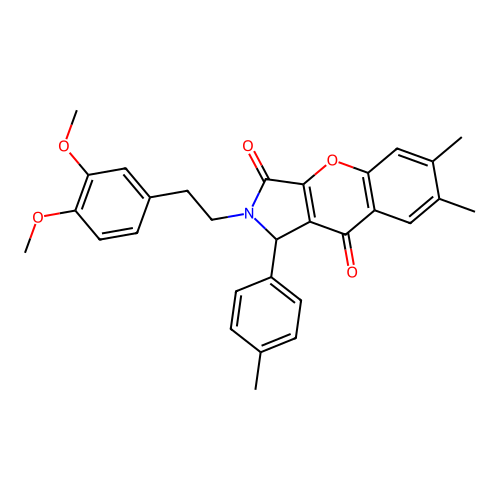 2-(3,4-dimethoxyphenethyl)-6,7-dimethyl-1-(4-methylphenyl)-1,2-dihydrochromeno[2,3-c]pyrrole-3,9-dione structure