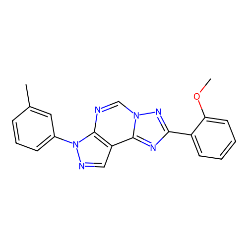 2-(2-methoxyphenyl)-7-(m-tolyl)-7H-pyrazolo[4,3-e][1,2,4]triazolo[1,5-c]pyrimidine structure