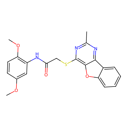 N-(2,5-dimethoxyphenyl)-2-((2-methylbenzofuro[3,2-d]pyrimidin-4-yl)thio)acetamide structure