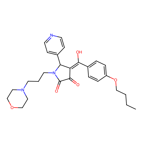 (4E)-4-[(4-butoxyphenyl)-hydroxymethylidene]-1-(3-morpholin-4-ylpropyl)-5-pyridin-4-ylpyrrolidine-2,3-dione structure