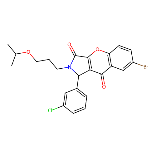 7-bromo-1-(3-chlorophenyl)-2-(3-isopropoxypropyl)-1,2-dihydrochromeno[2,3-c]pyrrole-3,9-dione structure