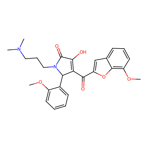 1-[3-(Dimethylamino)propyl]-3-hydroxy-4-[(7-methoxybenzo[d]furan-2-yl)carbonyl]-5-(2-methoxyphenyl)-3-pyrrolin-2-one structure