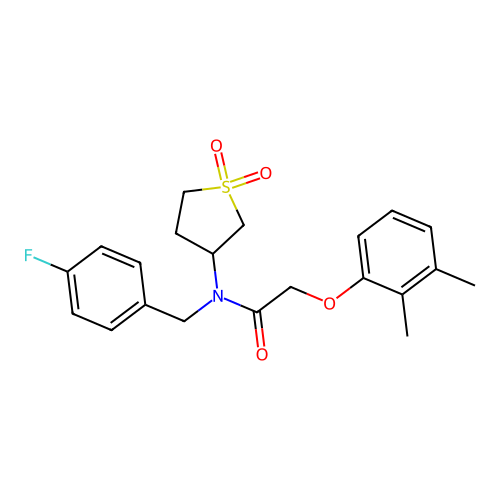 2-(2,3-dimethylphenoxy)-N-(1,1-dioxidotetrahydrothiophen-3-yl)-N-(4-fluorobenzyl)acetamide structure