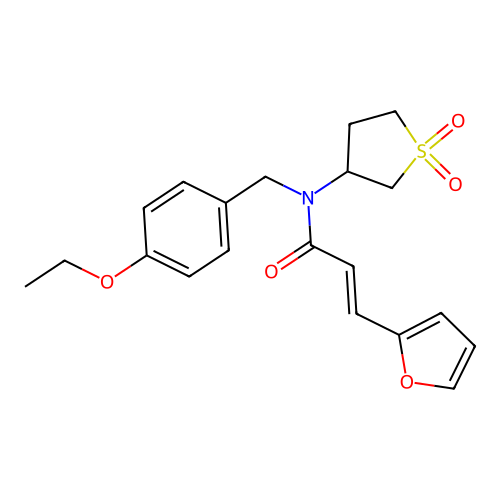(2E)-N-(1,1-dioxidotetrahydrothiophen-3-yl)-N-(4-ethoxybenzyl)-3-(furan-2-yl)prop-2-enamide structure