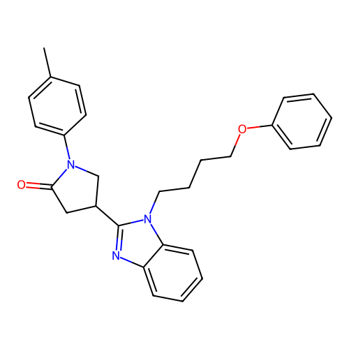 1-(4-methylphenyl)-4-[1-(4-phenoxybutyl)-1H-benzimidazol-2-yl]pyrrolidin-2-one structure