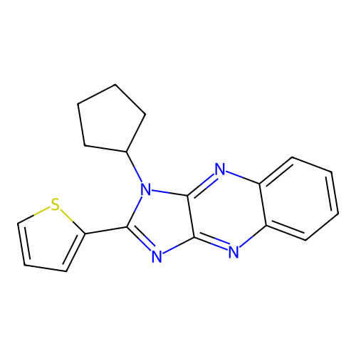 3-Cyclopentyl-2-thiophen-2-ylimidazo[4,5-b]quinoxaline structure
