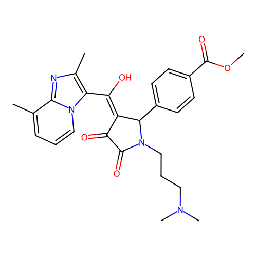 methyl 4-(1-(3-(dimethylamino)propyl)-3-(2,8-dimethylimidazo[1,2-a]pyridine-3-carbonyl)-4-hydroxy-5-oxo-2,5-dihydro-1H-pyrrol-2-yl)benzoate structure