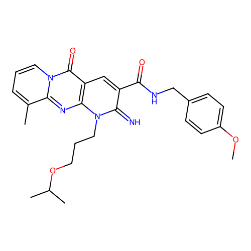 2-imino-1-(3-isopropoxypropyl)-N~3~-(4-methoxybenzyl)-10-methyl-5-oxo-1,5-dihydro-2H-dipyrido[1,2-a:2,3-d]pyrimidine-3-carboxamide structure