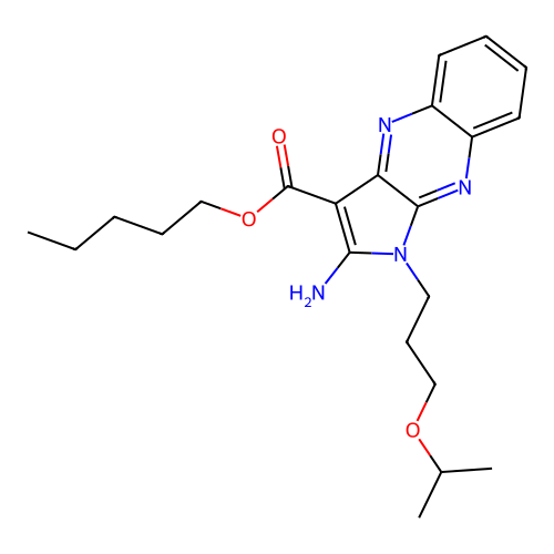 pentyl 2-amino-1-(3-isopropoxypropyl)-1H-pyrrolo[2,3-b]quinoxaline-3-carboxylate structure