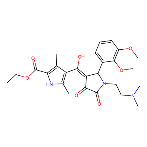 ethyl 4-(2-(2,3-dimethoxyphenyl)-1-(2-(dimethylamino)ethyl)-4-hydroxy-5-oxo-2,5-dihydro-1H-pyrrole-3-carbonyl)-3,5-dimethyl-1H-pyrrole-2-carboxylate structure