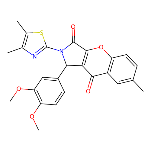 1-(3,4-dimethoxyphenyl)-2-(4,5-dimethyl-1,3-thiazol-2-yl)-7-methyl-1,2-dihydrochromeno[2,3-c]pyrrole-3,9-dione structure