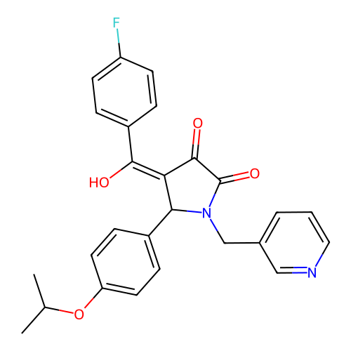 4-(4-fluorobenzoyl)-3-hydroxy-5-[4-(propan-2-yloxy)phenyl]-1-[(pyridin-3-yl)methyl]-2,5-dihydro-1H-pyrrol-2-one structure