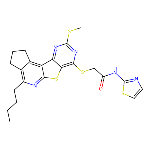 C22H23N5OS4 structure