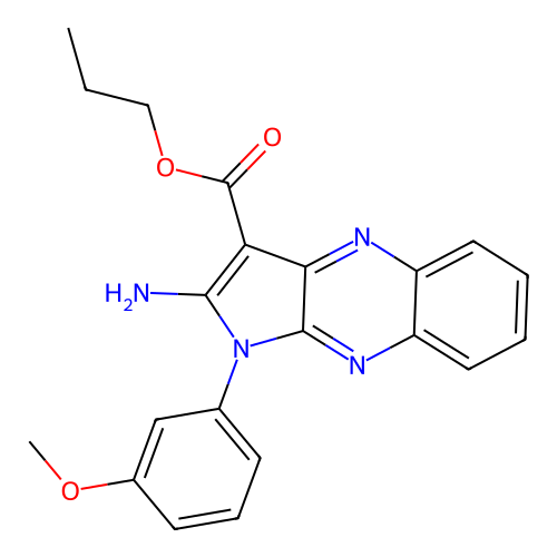 propyl 2-amino-1-(3-methoxyphenyl)-1H-pyrrolo[2,3-b]quinoxaline-3-carboxylate structure