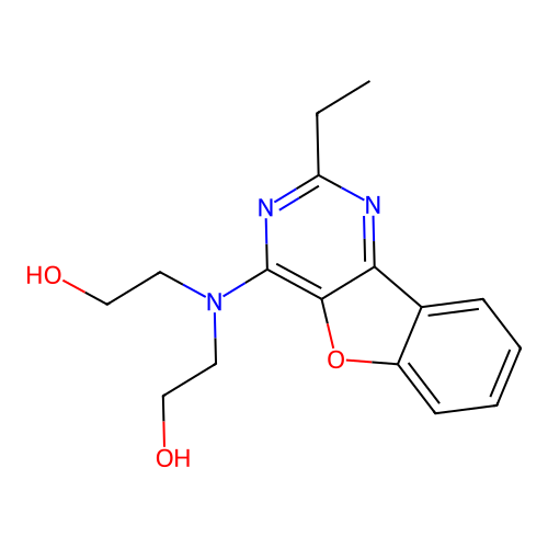 2,2'-((2-Ethylbenzofuro[3,2-d]pyrimidin-4-yl)azanediyl)diethanol structure