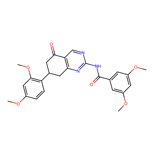 N-[7-(2,4-dimethoxyphenyl)-5-oxo-7,8-dihydro-6H-quinazolin-2-yl]-3,5-dimethoxy-benzamide structure