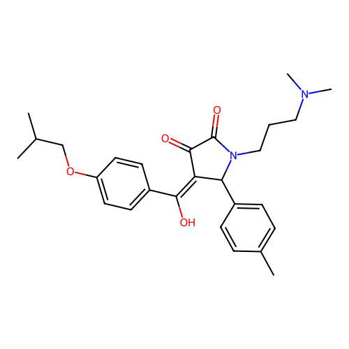(4E)-1-[3-(dimethylamino)propyl]-4-[hydroxy-[4-(2-methylpropoxy)phenyl]methylidene]-5-(4-methylphenyl)pyrrolidine-2,3-dione structure