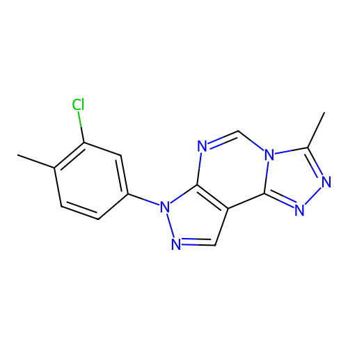 7-(3-chloro-4-methylphenyl)-3-methyl-7H-pyrazolo[4,3-e][1,2,4]triazolo[4,3-c]pyrimidine structure