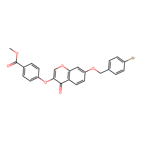 methyl 4-((7-((4-bromobenzyl)oxy)-4-oxo-4H-chromen-3-yl)oxy)benzoate structure