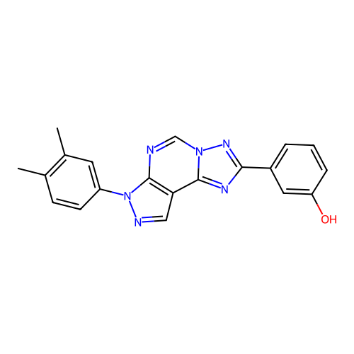 3-[7-(3,4-dimethylphenyl)-7H-pyrazolo[4,3-e][1,2,4]triazolo[1,5-c]pyrimidin-2-yl]phenol structure