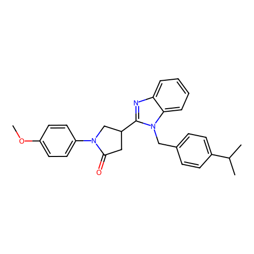 1-(4-methoxyphenyl)-4-[1-[(4-propan-2-ylphenyl)methyl]benzimidazol-2-yl]pyrrolidin-2-one structure